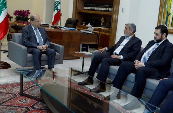 Hamas Heyeti Lübnan Cumhurbaşkanı Mişel Avn ile görüştü