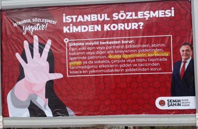 İstanbul Sözleşmesi afişindeki ifadelere soruşturma