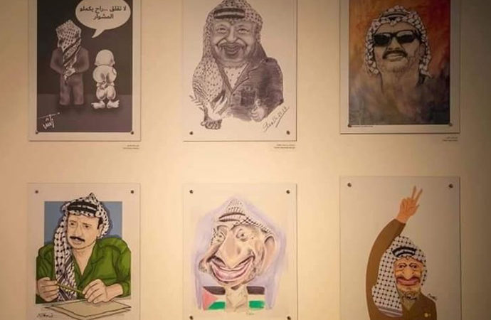 Ramallah’ta Arafat’la alay eden karikatür sergisi tepkilere yol açtı