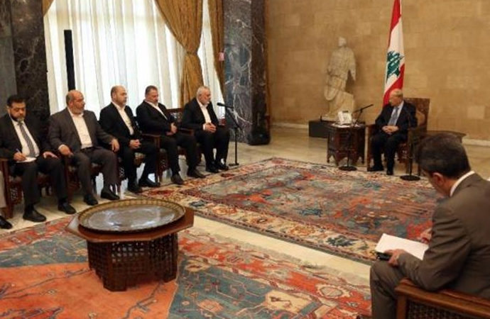 Hamas heyeti Lübnan Cumhurbaşkanını ziyaret etti