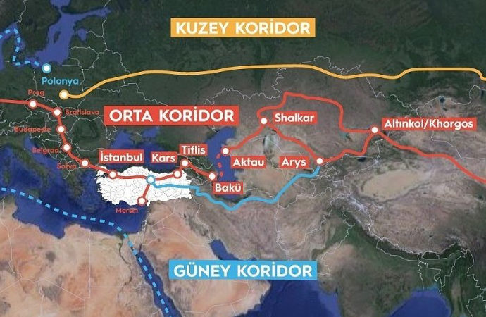 Güney ve Kuzey koridorlarına alternatif Orta koridor
