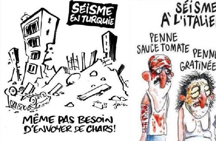 İslam düşmanı Charlie Hebdo şimdi de Maraş’taki depremi hedef aldı!