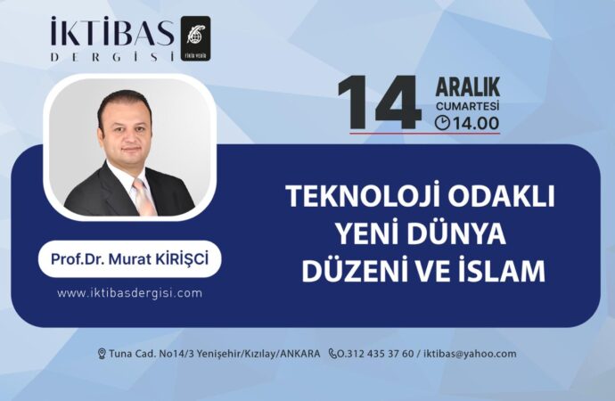 Prof. Dr. Murat Kirişci, 14 Aralık Cumartesi günü İktibas’ta