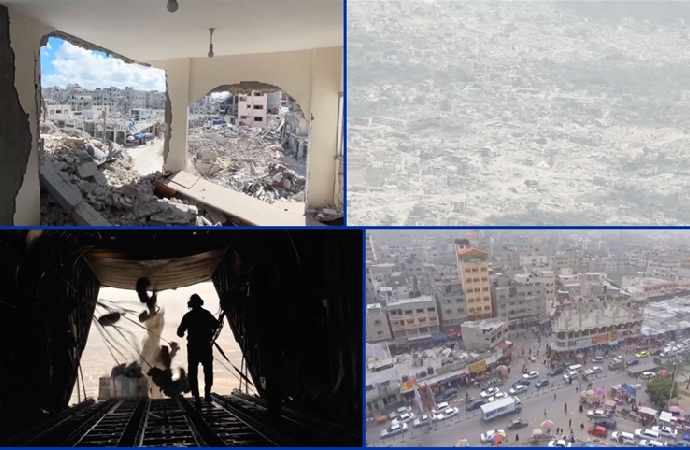 Gazze’nin kuzeyindeki yıkım havadan görüntülendi