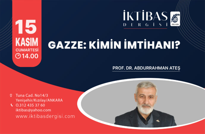 Prof. Dr. Abdurrahman Ateş bugün İktibas’a konuk oluyor