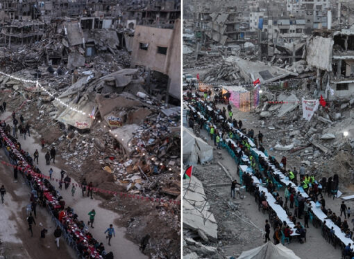 Gazze’deki enkazın ortasında iftar sofraları